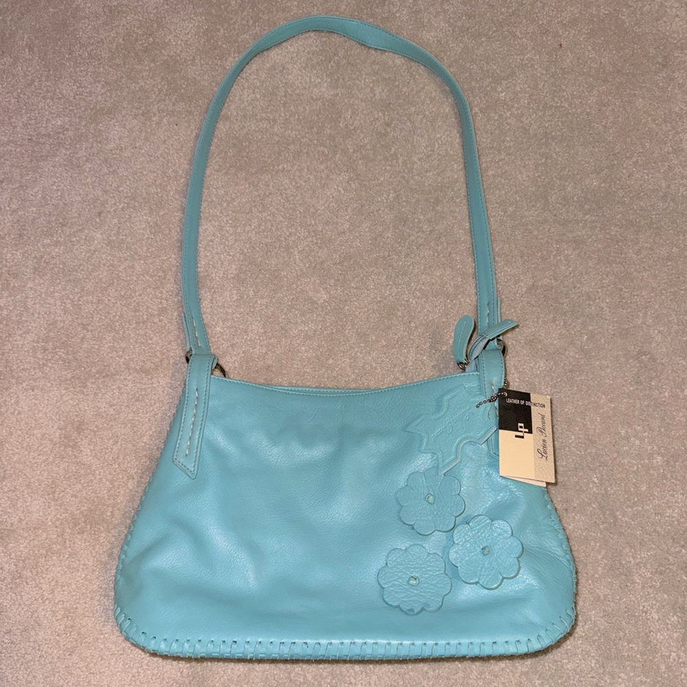Vintage Lucien Piccard turquoise leather purse